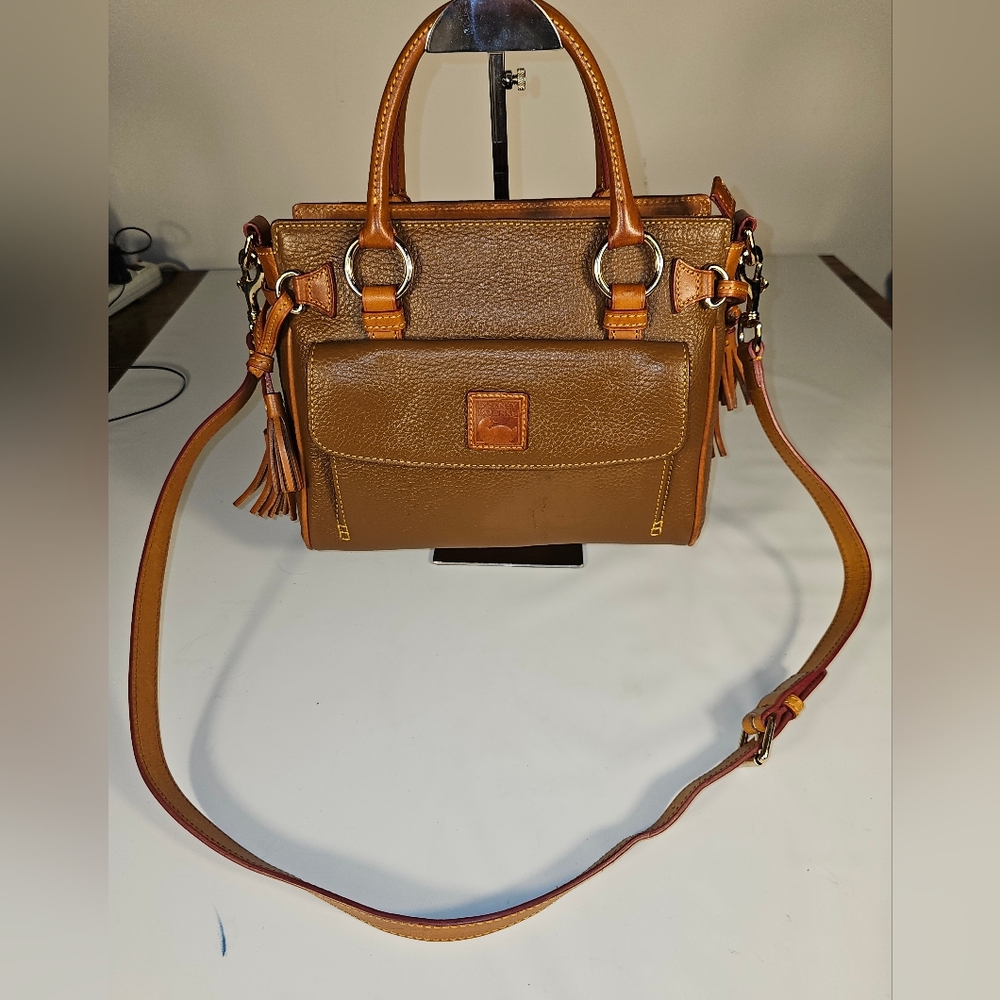 Dooney & Bourke Florentine Brown Pebble Leather Satchel W/ Strap EUC